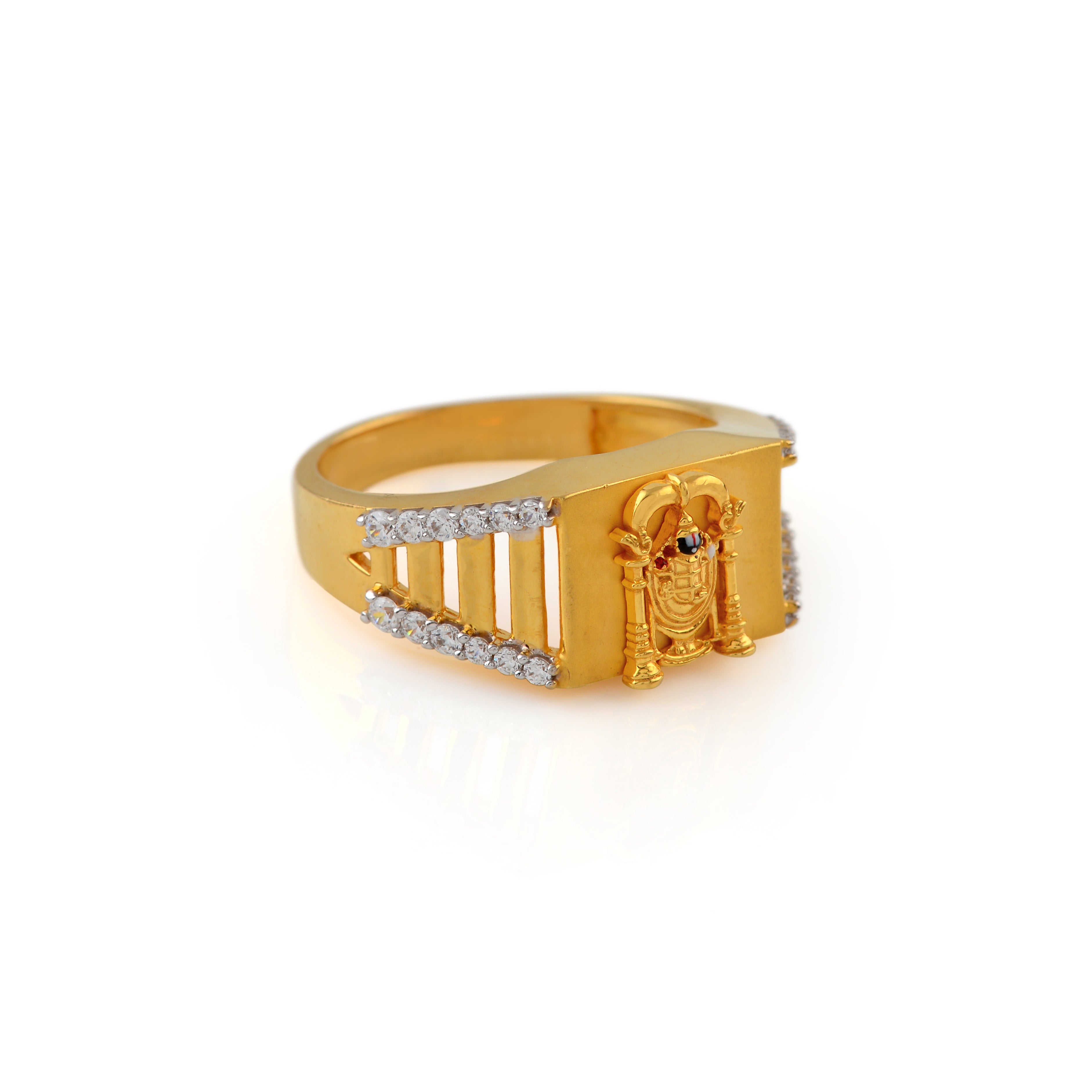 22K Gold Finger Ring With Balaji Engraving - Krishna Jewellers Pearls and Gems